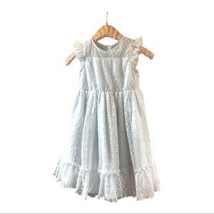 Girls Laura Ashley white lace dress with petticoat